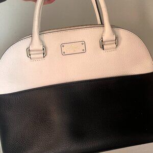 Kate Spade Black & White Leather Satchel Bag Purse